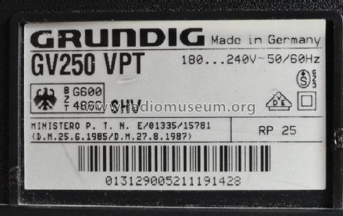 Videorecorder GV 250 VPT; Grundig Radio- (ID = 1218660) R-Player