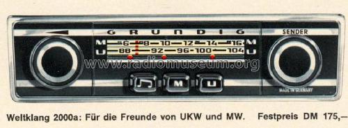 Weltklang 2000a; Grundig Radio- (ID = 36923) Car Radio