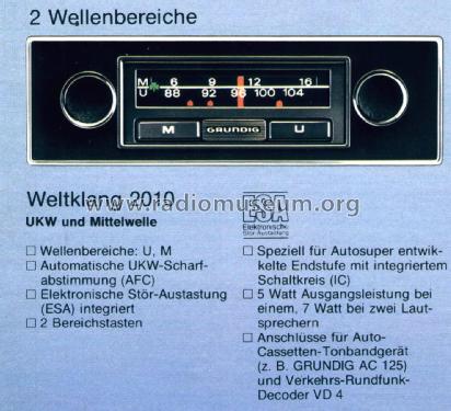 Weltklang 2010; Grundig Radio- (ID = 2476021) Car Radio