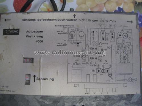 Weltklang 4000; Grundig Radio- (ID = 1661208) Car Radio