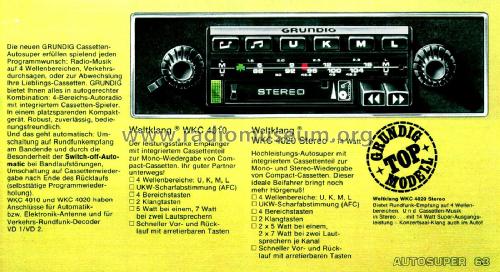 Weltklang Cassette WKC4020 Stereo; Grundig Radio- (ID = 2566367) Car Radio