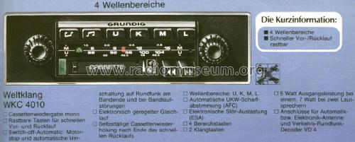 Weltklang WKC4010; Grundig Radio- (ID = 2083204) Car Radio