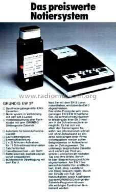 Wiedergabegerät EW3; Grundig Radio- (ID = 2557684) Ton-Bild