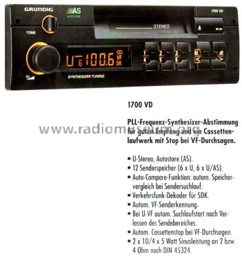 WKC-1700VD; Grundig Radio- (ID = 2559227) Car Radio