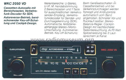 WKC 2050 VD; Grundig Radio- (ID = 2385357) Car Radio