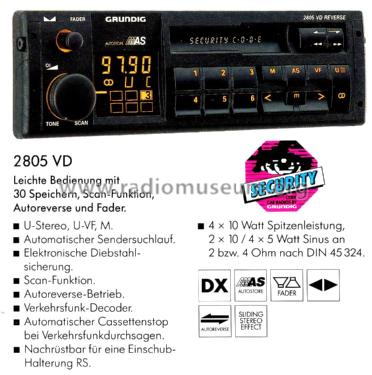 WKC 2805 VD; Grundig Radio- (ID = 2559462) Car Radio