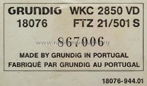 WKC 2850 VD; Grundig Radio- (ID = 1788782) Car Radio