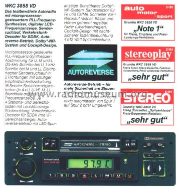 WKC 3858 VD 9.18062-81; Grundig Radio- (ID = 2384417) Car Radio