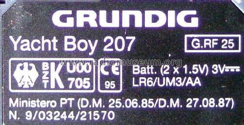 Yacht Boy 207; Grundig Radio- (ID = 1365751) Radio