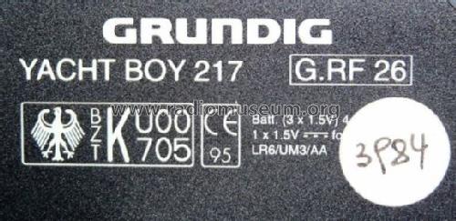 Yacht-Boy 217; Grundig Radio- (ID = 706257) Radio