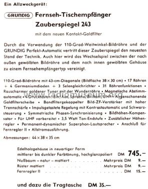 Zauberspiegel 243; Grundig Radio- (ID = 2641877) Televisore