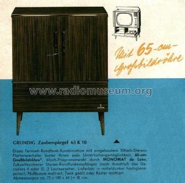 Zauberspiegel 65K10 wie TV T468 Rfk Ch= HF25 + NF2; Grundig Radio- (ID = 2138894) TV Radio