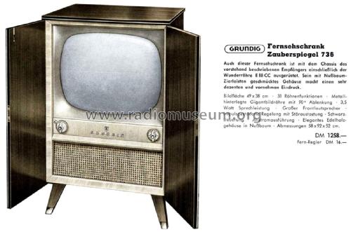 Zauberspiegel 736; Grundig Radio- (ID = 2056758) Television