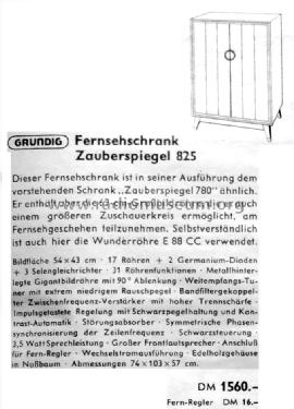 Zauberspiegel 825; Grundig Radio- (ID = 798512) Television