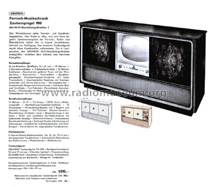 Zauberspiegel 900; Grundig Radio- (ID = 2739149) TV Radio