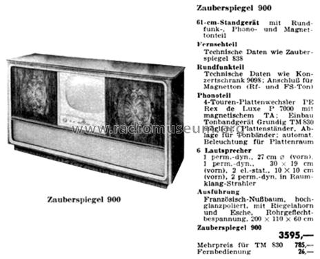 Zauberspiegel 900; Grundig Radio- (ID = 2739153) TV Radio