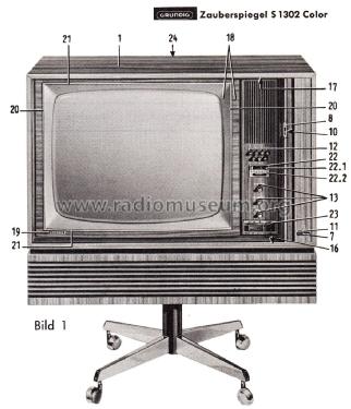 Zauberspiegel Color S 1302; Grundig Radio- (ID = 2807603) Television
