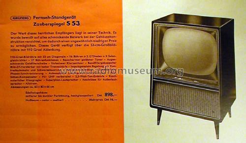 Zauberspiegel S53; Grundig Radio- (ID = 2085617) Television