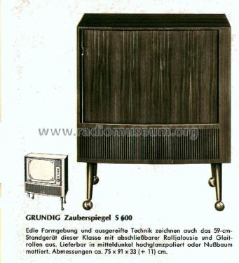 Zauberspiegel S600; Grundig Radio- (ID = 2138717) Fernseh-E