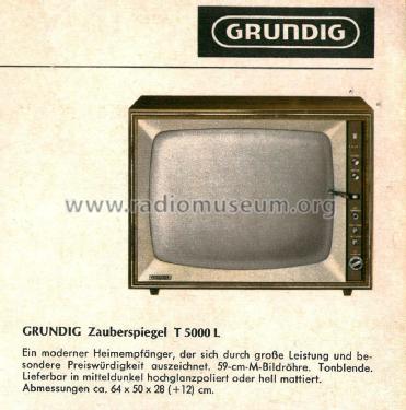 Zauberspiegel T5000L; Grundig Radio- (ID = 2138570) Fernseh-E
