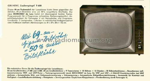 Zauberspiegel T680; Grundig Radio- (ID = 2138729) Television