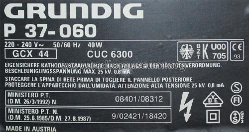 P37-060 Ch= CUC6300; Grundig Austria GmbH (ID = 1620027) Televisión