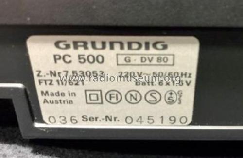 Party Center 500 PC500; Grundig Austria GmbH (ID = 2499651) Radio