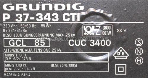 Super Color P37-343 CTI Ch= CUC 3400; Grundig Austria GmbH (ID = 1825043) Televisión