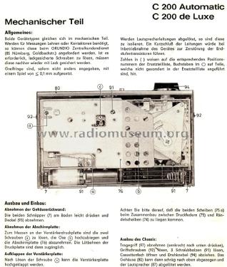 C200 Automatic; Grundig Radio- (ID = 2663714) R-Player