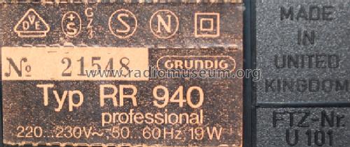 RR940 Professional; Grundig Ltd., London (ID = 1095481) Radio
