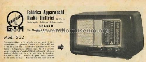 S52; GTM Radio; Milano (ID = 2445687) Radio