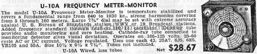 Frequency Meter-Monitor U-10A; Guthman & Co., Inc., (ID = 1789353) Equipment