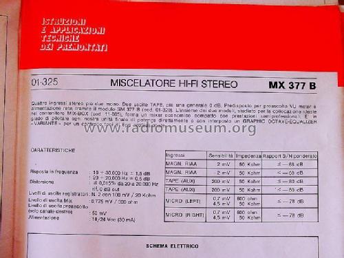 Miscelatore HI-FI Stereo - Stereo Mixer MX377 B; GVH Elettronica; (ID = 2484537) Ampl/Mixer