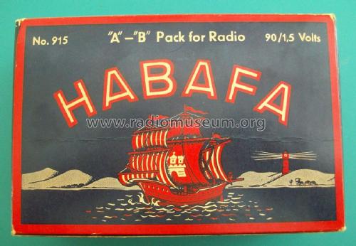 Pack for Radio 'A'-'B' - 90/1,5 Volts 915; Habafa, Hamburg (ID = 1802315) Aliment.