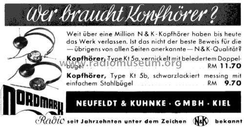 Kopfhörer KT5; Hagenuk N&K, (ID = 3026083) Speaker-P