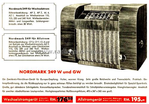 Nordmark 249W; Hagenuk N&K, (ID = 2805832) Radio