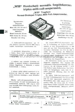 Triplex Milli-Volt-Amperemeter WIII ; Hartmann & Braun AG; (ID = 2263201) Equipment