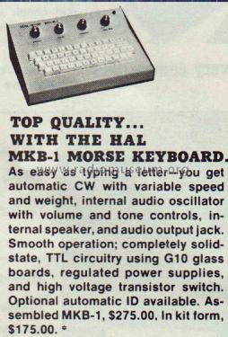 Morse Keyboard MKB-1; Hal Communications, (ID = 2060664) Morse+TTY