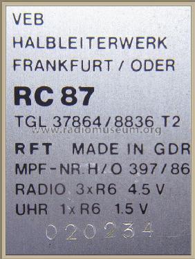 RC87; Halbleiterwerk (ID = 2016945) Radio