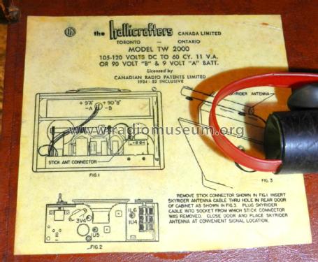 TW-2000 ; Hallicrafters Canada (ID = 2653001) Radio