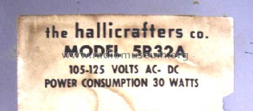 Continental 5R32A; Hallicrafters, The; (ID = 260268) Radio