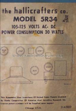 Continental 5R34A; Hallicrafters, The; (ID = 266354) Radio