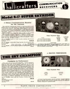 Super Skyrider S-17; Hallicrafters, The; (ID = 1748353) Amateur-R
