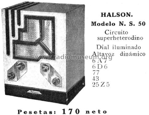 NS-50 ; Halson Radio Mfg. Co (ID = 592098) Radio