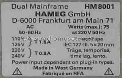 Basis-Modul HM8001; HAMEG GmbH, (ID = 763435) Ausrüstung