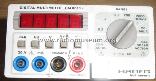 Digital Multimeter HM8011-3; HAMEG GmbH, (ID = 2524413) Equipment