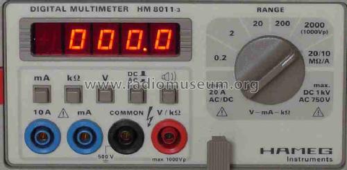 Digital Multimeter HM8011-3; HAMEG GmbH, (ID = 763373) Equipment