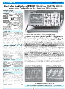 Multi-Function Osciloscope HM1004-2; HAMEG GmbH, (ID = 2618975) Ausrüstung