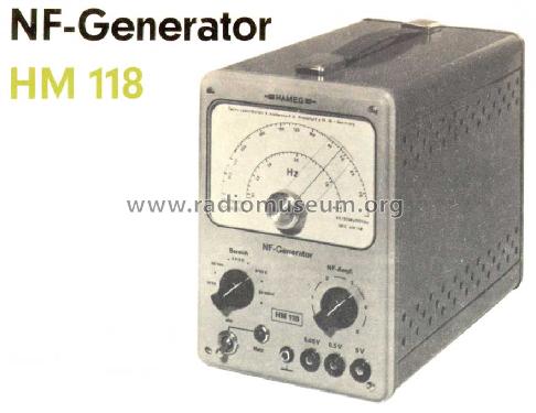 NF-Generator HM118; HAMEG GmbH, (ID = 241001) Equipment