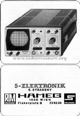 Oscilloscope HM307-1; HAMEG GmbH, (ID = 1004527) Equipment